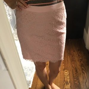 Pink lacey mini skirt